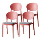 Contemporary Plastic Side Chair Open Back Kitchen Dining Room Chair Pink Fabric 4 Piece Set Clearhalo 'Dining Chairs' 'Dining Tables & Seating' 'dining_chair' 'furn' 'furn_dining_chair' 'Furniture' 'furniture_dining_chair' 'Kitchen & Dining Furniture' 5082421