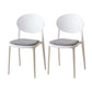 Contemporary Plastic Side Chair Open Back Kitchen Dining Room Chair White Fabric 2 Piece Set Clearhalo 'Dining Chairs' 'Dining Tables & Seating' 'dining_chair' 'furn' 'furn_dining_chair' 'Furniture' 'furniture_dining_chair' 'Kitchen & Dining Furniture' 5082424