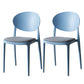Contemporary Plastic Side Chair Open Back Kitchen Dining Room Chair Blue Fabric 2 Piece Set Clearhalo 'Dining Chairs' 'Dining Tables & Seating' 'dining_chair' 'furn' 'furn_dining_chair' 'Furniture' 'furniture_dining_chair' 'Kitchen & Dining Furniture' 5082426