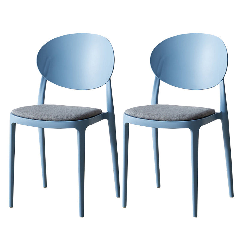 Contemporary Plastic Side Chair Open Back Kitchen Dining Room Chair Blue Fabric 2 Piece Set Clearhalo 'Dining Chairs' 'Dining Tables & Seating' 'dining_chair' 'furn' 'furn_dining_chair' 'Furniture' 'furniture_dining_chair' 'Kitchen & Dining Furniture' 5082426