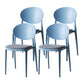 Contemporary Plastic Side Chair Open Back Kitchen Dining Room Chair Blue Fabric 4 Piece Set Clearhalo 'Dining Chairs' 'Dining Tables & Seating' 'dining_chair' 'furn' 'furn_dining_chair' 'Furniture' 'furniture_dining_chair' 'Kitchen & Dining Furniture' 5082427
