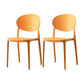 Contemporary Plastic Side Chair Open Back Kitchen Dining Room Chair Orange Plastic & Acrylic 2 Piece Set Clearhalo 'Dining Chairs' 'Dining Tables & Seating' 'dining_chair' 'furn' 'furn_dining_chair' 'Furniture' 'furniture_dining_chair' 'Kitchen & Dining Furniture' 5082428