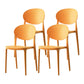 Contemporary Plastic Side Chair Open Back Kitchen Dining Room Chair Orange Plastic & Acrylic 4 Piece Set Clearhalo 'Dining Chairs' 'Dining Tables & Seating' 'dining_chair' 'furn' 'furn_dining_chair' 'Furniture' 'furniture_dining_chair' 'Kitchen & Dining Furniture' 5082429