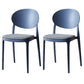 Contemporary Plastic Side Chair Open Back Kitchen Dining Room Chair Gray-Blue Fabric 2 Piece Set Clearhalo 'Dining Chairs' 'Dining Tables & Seating' 'dining_chair' 'furn' 'furn_dining_chair' 'Furniture' 'furniture_dining_chair' 'Kitchen & Dining Furniture' 5082432
