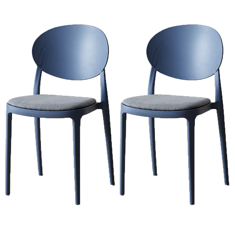 Contemporary Plastic Side Chair Open Back Kitchen Dining Room Chair Gray-Blue Fabric 2 Piece Set Clearhalo 'Dining Chairs' 'Dining Tables & Seating' 'dining_chair' 'furn' 'furn_dining_chair' 'Furniture' 'furniture_dining_chair' 'Kitchen & Dining Furniture' 5082432