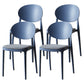 Contemporary Plastic Side Chair Open Back Kitchen Dining Room Chair Gray-Blue Fabric 4 Piece Set Clearhalo 'Dining Chairs' 'Dining Tables & Seating' 'dining_chair' 'furn' 'furn_dining_chair' 'Furniture' 'furniture_dining_chair' 'Kitchen & Dining Furniture' 5082433