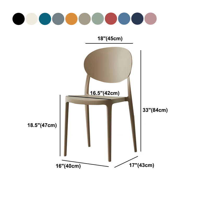 Contemporary Plastic Side Chair Open Back Kitchen Dining Room Chair Clearhalo 'Dining Chairs' 'Dining Tables & Seating' 'dining_chair' 'furn' 'furn_dining_chair' 'Furniture' 'furniture_dining_chair' 'Kitchen & Dining Furniture' 5082439