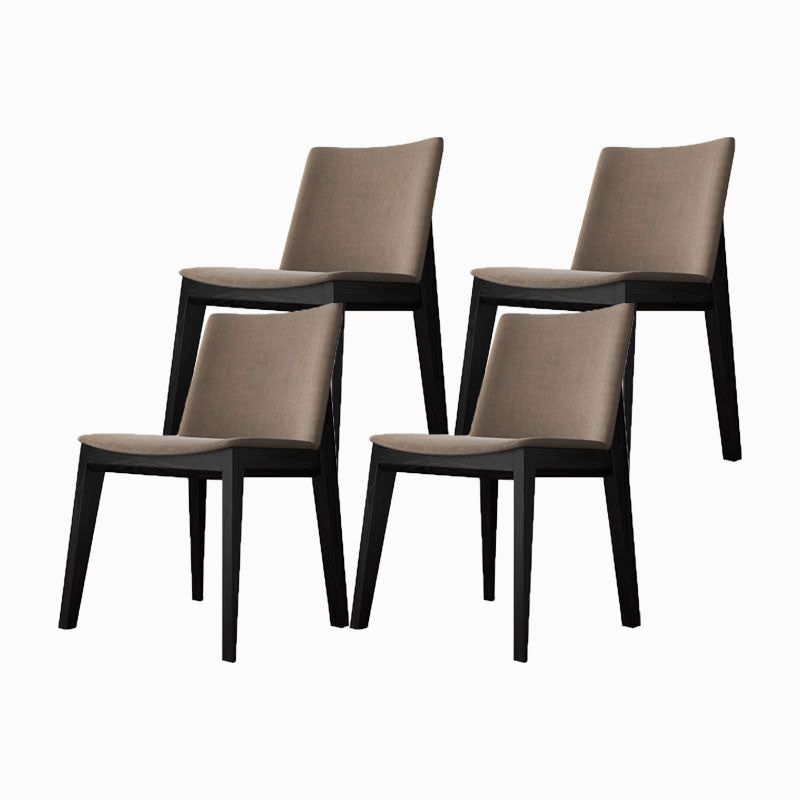 Armless Kitchen Side Chairs Modern Ash Wood Dining Chairs for Dining Room Khaki 4 Piece Set Black Clearhalo 'Dining Chairs' 'Dining Tables & Seating' 'dining_chair' 'furn' 'furn_dining_chair' 'Furniture' 'furniture_dining_chair' 'Kitchen & Dining Furniture' 5082442