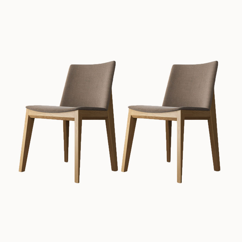 Armless Kitchen Side Chairs Modern Ash Wood Dining Chairs for Dining Room Khaki 2 Piece Set Natural Wood Clearhalo 'Dining Chairs' 'Dining Tables & Seating' 'dining_chair' 'furn' 'furn_dining_chair' 'Furniture' 'furniture_dining_chair' 'Kitchen & Dining Furniture' 5082445