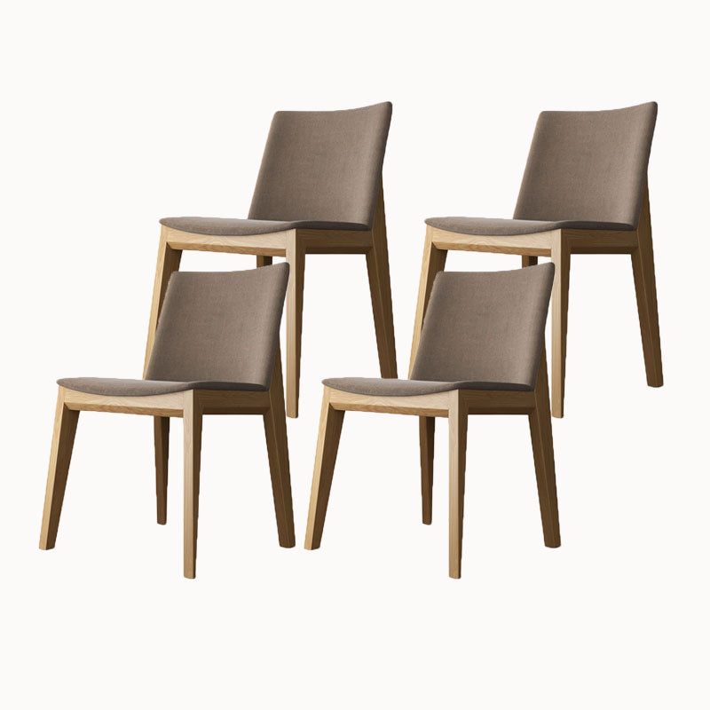 Armless Kitchen Side Chairs Modern Ash Wood Dining Chairs for Dining Room Khaki 4 Piece Set Natural Wood Clearhalo 'Dining Chairs' 'Dining Tables & Seating' 'dining_chair' 'furn' 'furn_dining_chair' 'Furniture' 'furniture_dining_chair' 'Kitchen & Dining Furniture' 5082447