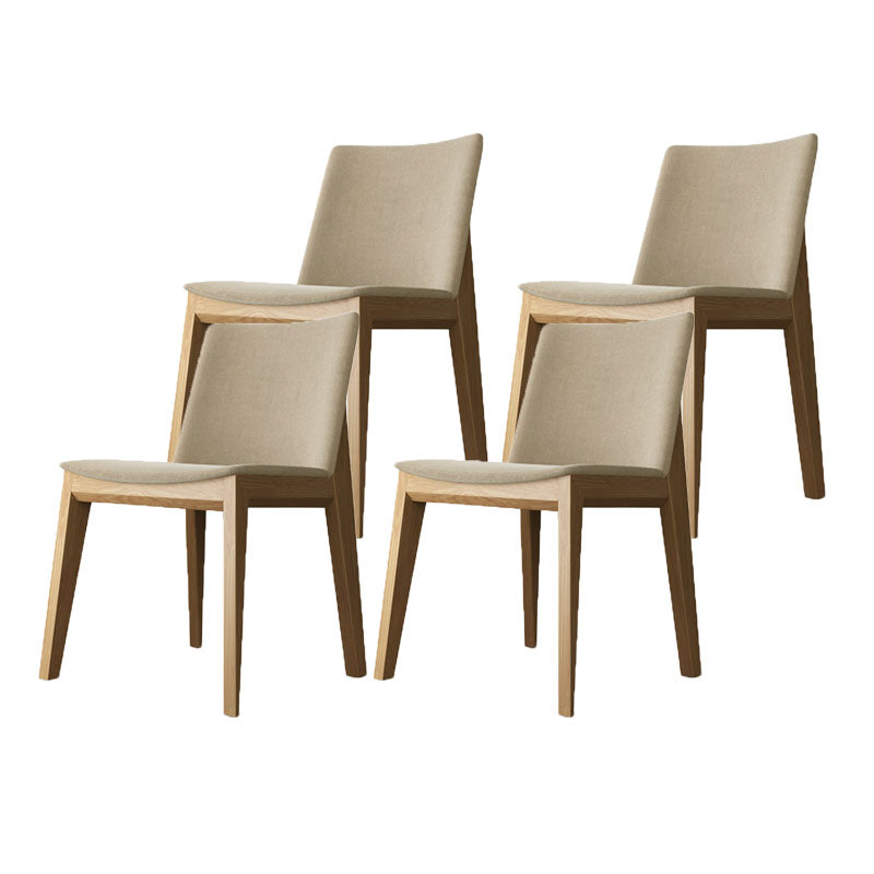 Armless Kitchen Side Chairs Modern Ash Wood Dining Chairs for Dining Room Beige 4 Piece Set Natural Wood Clearhalo 'Dining Chairs' 'Dining Tables & Seating' 'dining_chair' 'furn' 'furn_dining_chair' 'Furniture' 'furniture_dining_chair' 'Kitchen & Dining Furniture' 5082451