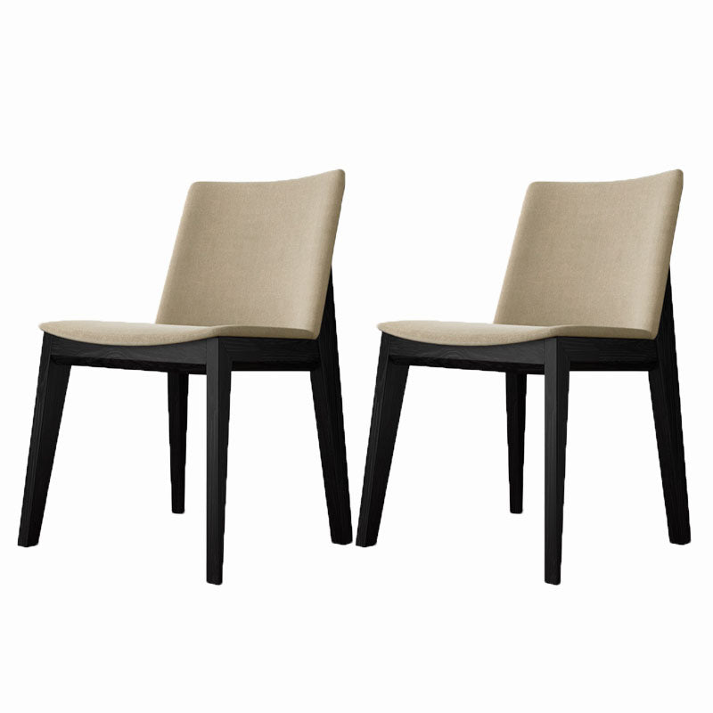 Armless Kitchen Side Chairs Modern Ash Wood Dining Chairs for Dining Room Beige 2 Piece Set Black Clearhalo 'Dining Chairs' 'Dining Tables & Seating' 'dining_chair' 'furn' 'furn_dining_chair' 'Furniture' 'furniture_dining_chair' 'Kitchen & Dining Furniture' 5082453