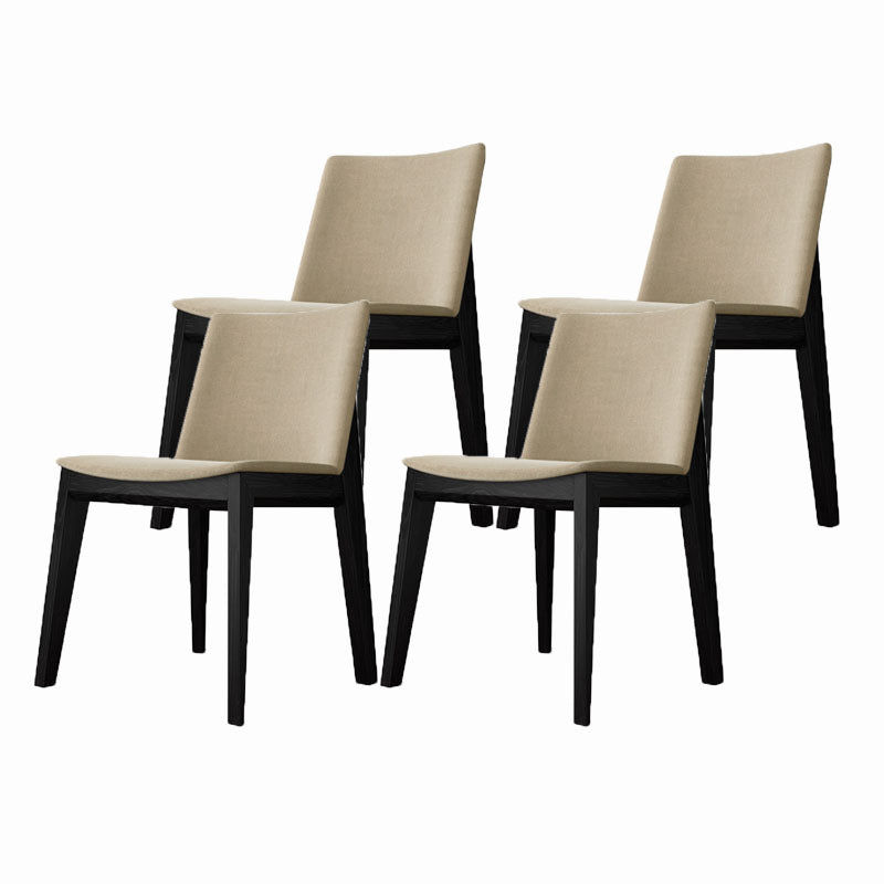 Armless Kitchen Side Chairs Modern Ash Wood Dining Chairs for Dining Room Beige 4 Piece Set Black Clearhalo 'Dining Chairs' 'Dining Tables & Seating' 'dining_chair' 'furn' 'furn_dining_chair' 'Furniture' 'furniture_dining_chair' 'Kitchen & Dining Furniture' 5082455