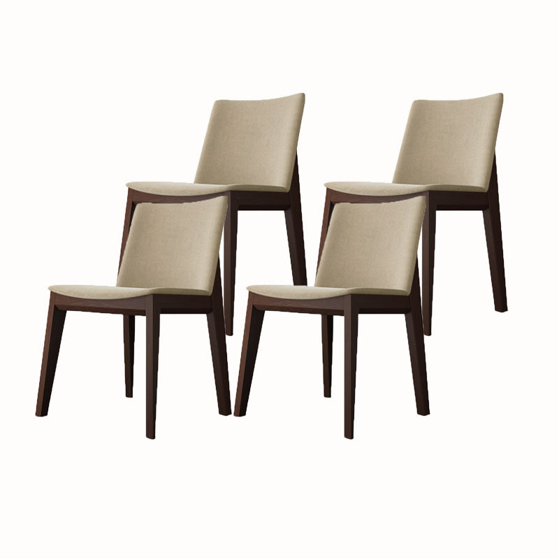 Armless Kitchen Side Chairs Modern Ash Wood Dining Chairs for Dining Room Beige 4 Piece Set Walnut Clearhalo 'Dining Chairs' 'Dining Tables & Seating' 'dining_chair' 'furn' 'furn_dining_chair' 'Furniture' 'furniture_dining_chair' 'Kitchen & Dining Furniture' 5082459