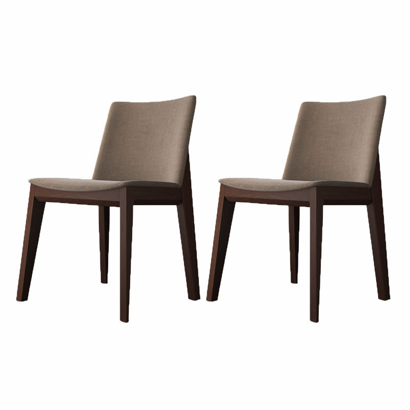 Armless Kitchen Side Chairs Modern Ash Wood Dining Chairs for Dining Room Khaki 2 Piece Set Walnut Clearhalo 'Dining Chairs' 'Dining Tables & Seating' 'dining_chair' 'furn' 'furn_dining_chair' 'Furniture' 'furniture_dining_chair' 'Kitchen & Dining Furniture' 5082462
