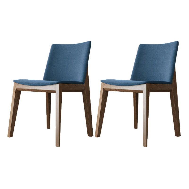 Armless Kitchen Side Chairs Modern Ash Wood Dining Chairs for Dining Room Blue 2 Piece Set Walnut Clearhalo 'Dining Chairs' 'Dining Tables & Seating' 'dining_chair' 'furn' 'furn_dining_chair' 'Furniture' 'furniture_dining_chair' 'Kitchen & Dining Furniture' 5082464