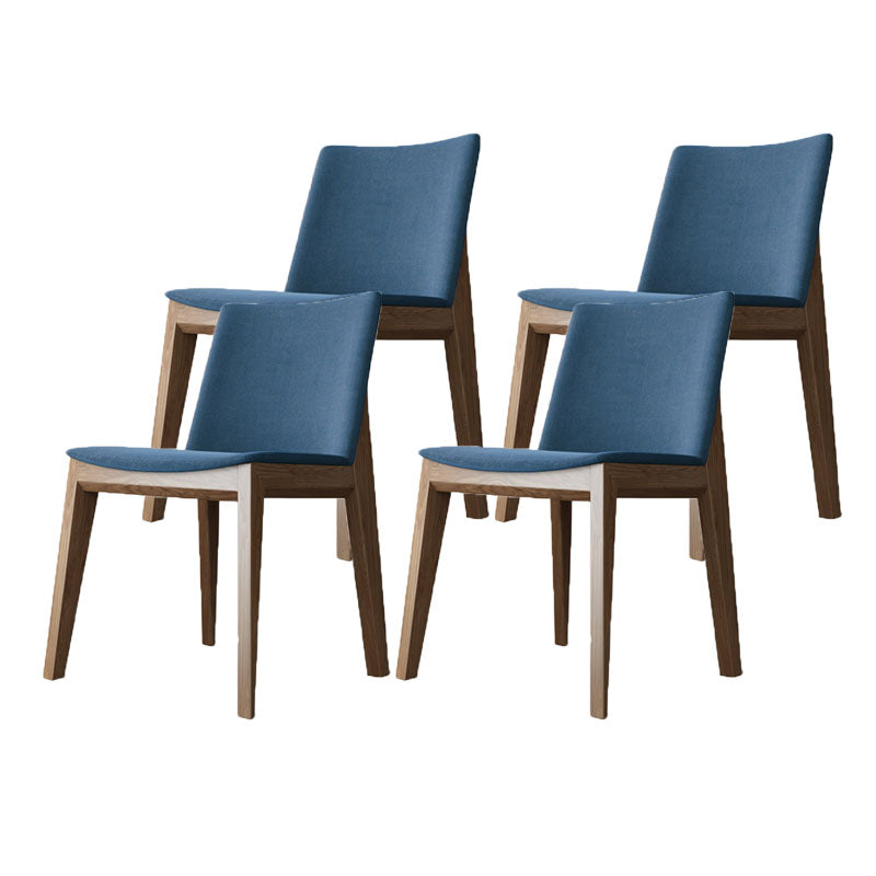 Armless Kitchen Side Chairs Modern Ash Wood Dining Chairs for Dining Room Blue 4 Piece Set Walnut Clearhalo 'Dining Chairs' 'Dining Tables & Seating' 'dining_chair' 'furn' 'furn_dining_chair' 'Furniture' 'furniture_dining_chair' 'Kitchen & Dining Furniture' 5082465