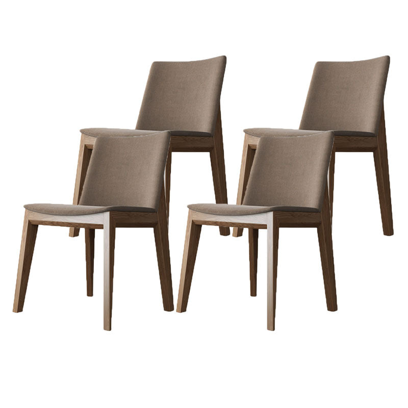 Armless Kitchen Side Chairs Modern Ash Wood Dining Chairs for Dining Room Khaki 4 Piece Set Walnut Clearhalo 'Dining Chairs' 'Dining Tables & Seating' 'dining_chair' 'furn' 'furn_dining_chair' 'Furniture' 'furniture_dining_chair' 'Kitchen & Dining Furniture' 5082467