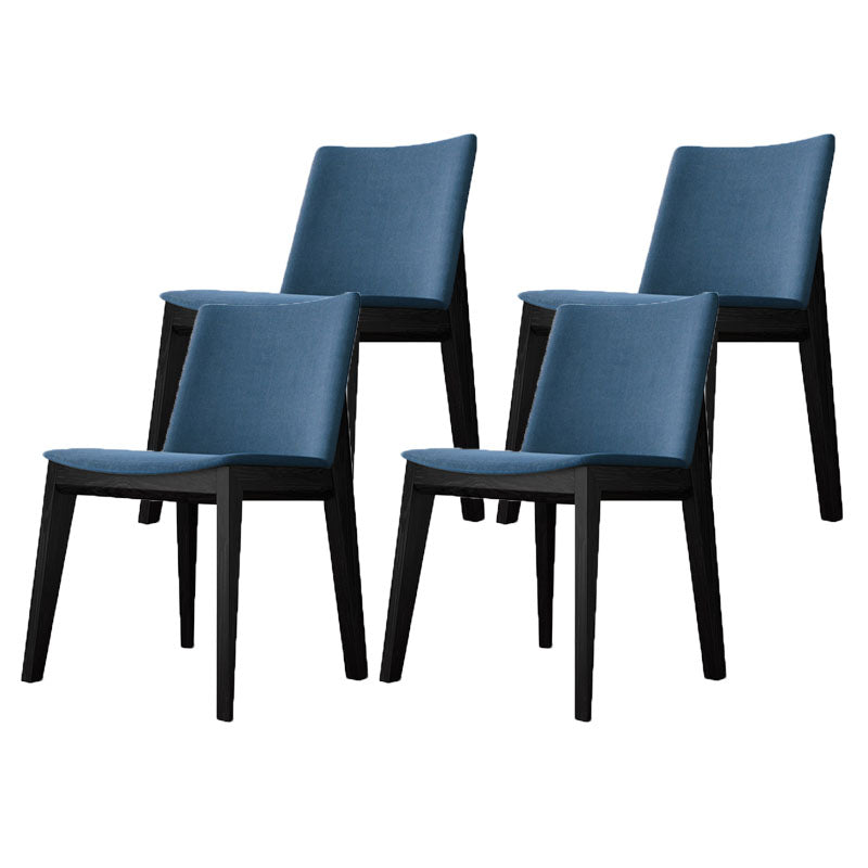 Armless Kitchen Side Chairs Modern Ash Wood Dining Chairs for Dining Room Blue 4 Piece Set Black Clearhalo 'Dining Chairs' 'Dining Tables & Seating' 'dining_chair' 'furn' 'furn_dining_chair' 'Furniture' 'furniture_dining_chair' 'Kitchen & Dining Furniture' 5082471