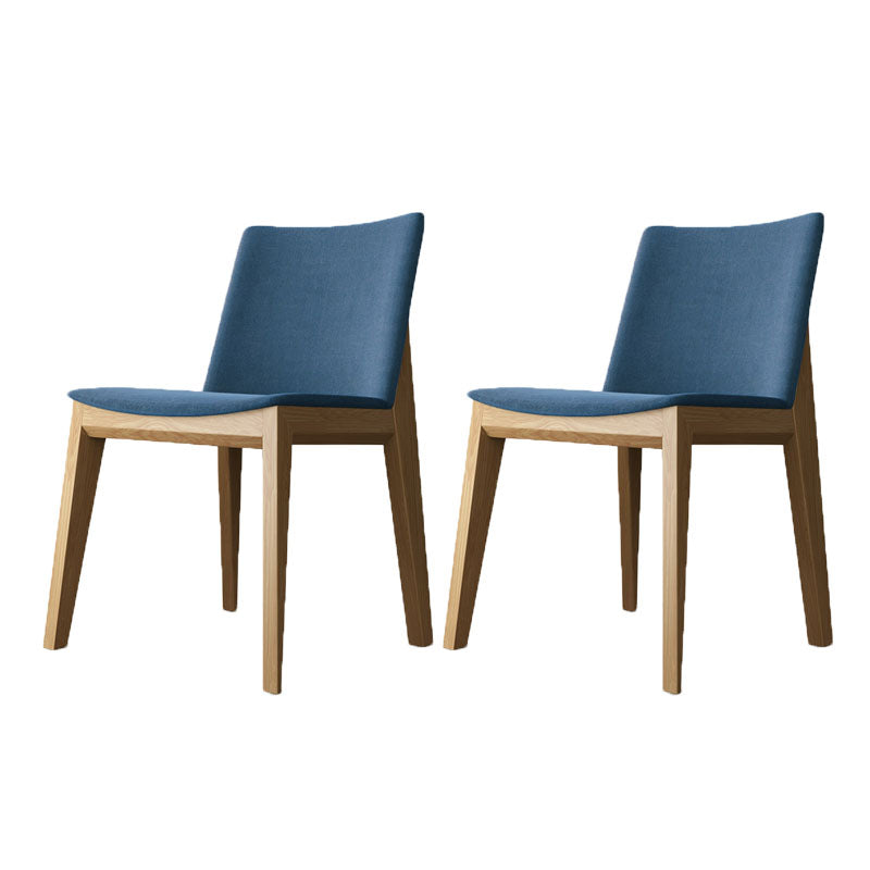 Armless Kitchen Side Chairs Modern Ash Wood Dining Chairs for Dining Room Blue 2 Piece Set Natural Wood Clearhalo 'Dining Chairs' 'Dining Tables & Seating' 'dining_chair' 'furn' 'furn_dining_chair' 'Furniture' 'furniture_dining_chair' 'Kitchen & Dining Furniture' 5082472