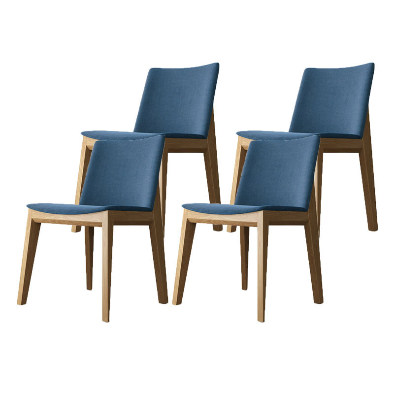 Armless Kitchen Side Chairs Modern Ash Wood Dining Chairs for Dining Room Blue 4 Piece Set Natural Wood Clearhalo 'Dining Chairs' 'Dining Tables & Seating' 'dining_chair' 'furn' 'furn_dining_chair' 'Furniture' 'furniture_dining_chair' 'Kitchen & Dining Furniture' 5082473