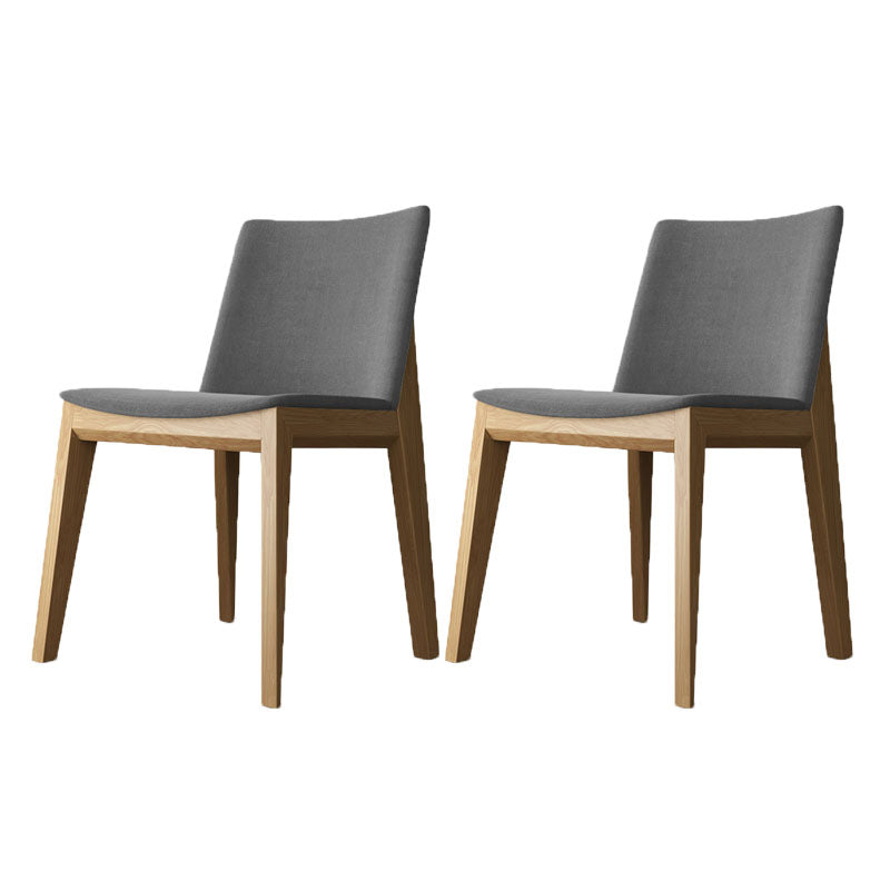 Armless Kitchen Side Chairs Modern Ash Wood Dining Chairs for Dining Room Gray 2 Piece Set Natural Wood Clearhalo 'Dining Chairs' 'Dining Tables & Seating' 'dining_chair' 'furn' 'furn_dining_chair' 'Furniture' 'furniture_dining_chair' 'Kitchen & Dining Furniture' 5082474