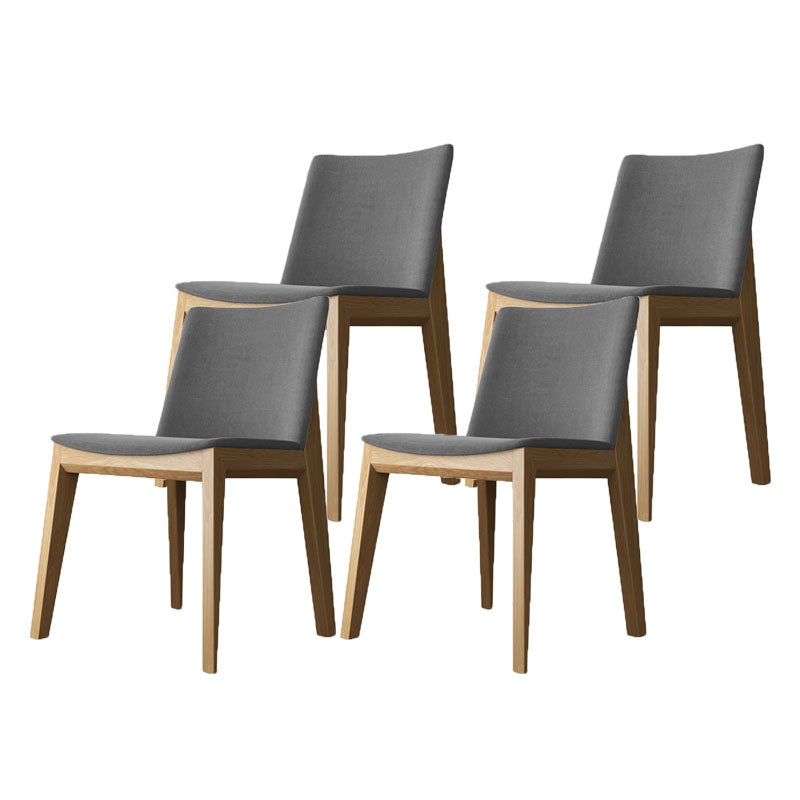 Armless Kitchen Side Chairs Modern Ash Wood Dining Chairs for Dining Room Gray 4 Piece Set Natural Wood Clearhalo 'Dining Chairs' 'Dining Tables & Seating' 'dining_chair' 'furn' 'furn_dining_chair' 'Furniture' 'furniture_dining_chair' 'Kitchen & Dining Furniture' 5082475