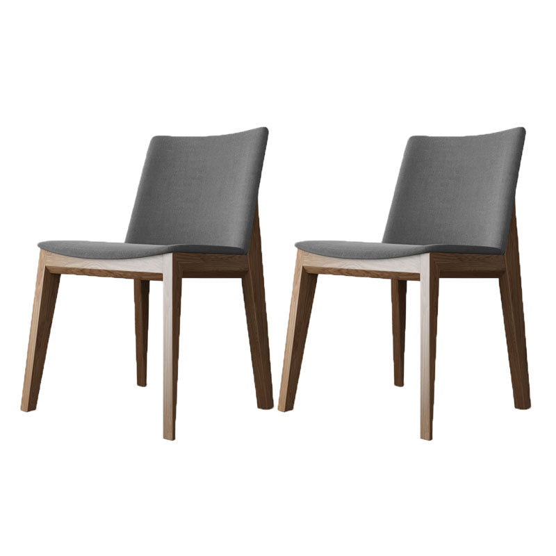 Armless Kitchen Side Chairs Modern Ash Wood Dining Chairs for Dining Room Gray 2 Piece Set Walnut Clearhalo 'Dining Chairs' 'Dining Tables & Seating' 'dining_chair' 'furn' 'furn_dining_chair' 'Furniture' 'furniture_dining_chair' 'Kitchen & Dining Furniture' 5082476