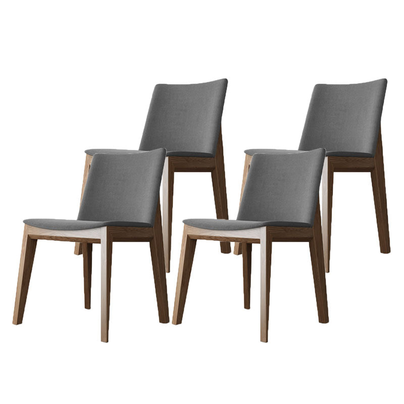 Armless Kitchen Side Chairs Modern Ash Wood Dining Chairs for Dining Room Gray 4 Piece Set Walnut Clearhalo 'Dining Chairs' 'Dining Tables & Seating' 'dining_chair' 'furn' 'furn_dining_chair' 'Furniture' 'furniture_dining_chair' 'Kitchen & Dining Furniture' 5082477
