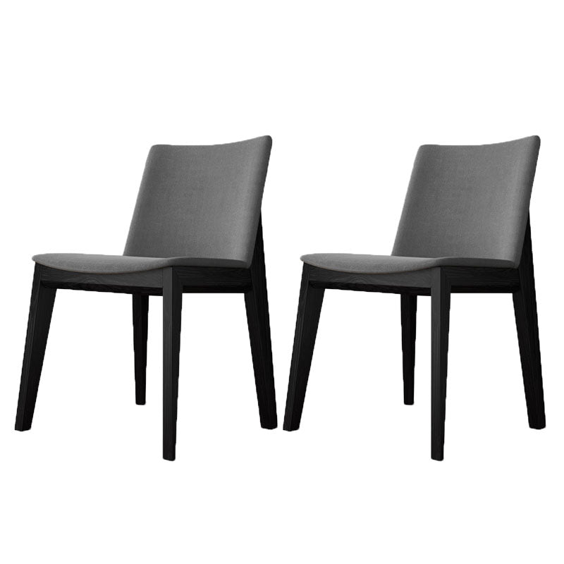 Armless Kitchen Side Chairs Modern Ash Wood Dining Chairs for Dining Room Gray 2 Piece Set Black Clearhalo 'Dining Chairs' 'Dining Tables & Seating' 'dining_chair' 'furn' 'furn_dining_chair' 'Furniture' 'furniture_dining_chair' 'Kitchen & Dining Furniture' 5082480