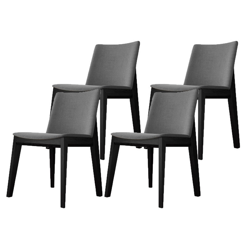 Armless Kitchen Side Chairs Modern Ash Wood Dining Chairs for Dining Room Gray 4 Piece Set Black Clearhalo 'Dining Chairs' 'Dining Tables & Seating' 'dining_chair' 'furn' 'furn_dining_chair' 'Furniture' 'furniture_dining_chair' 'Kitchen & Dining Furniture' 5082481