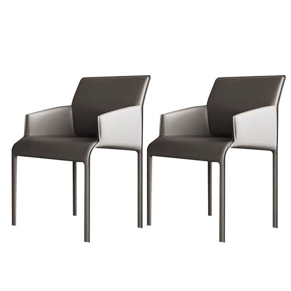 Dining Chairs Faux Leather Modern Side Chairs for Dining Room Grey 2 Piece Set Clearhalo 'Dining Chairs' 'Dining Tables & Seating' 'dining_chair' 'furn' 'furn_dining_chair' 'Furniture' 'furniture_dining_chair' 'Kitchen & Dining Furniture' 5082489