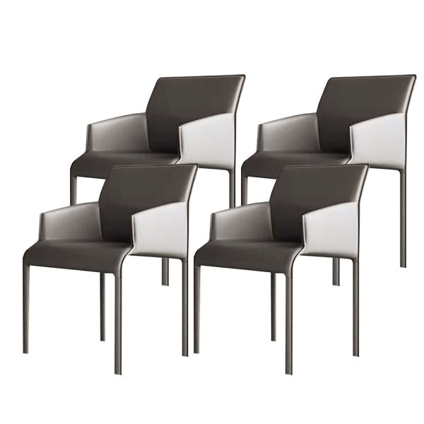 Dining Chairs Faux Leather Modern Side Chairs for Dining Room Grey 4 Piece Set Clearhalo 'Dining Chairs' 'Dining Tables & Seating' 'dining_chair' 'furn' 'furn_dining_chair' 'Furniture' 'furniture_dining_chair' 'Kitchen & Dining Furniture' 5082492