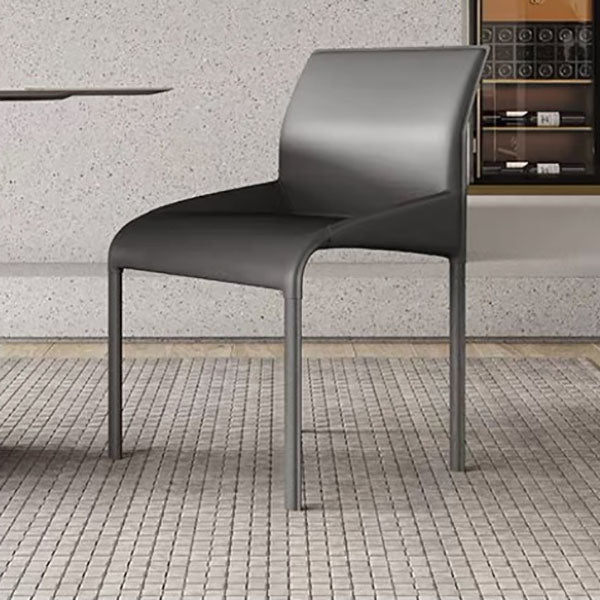 Dining Chairs Faux Leather Modern Side Chairs for Dining Room Light Gray 1 Piece Clearhalo 'Dining Chairs' 'Dining Tables & Seating' 'dining_chair' 'furn' 'furn_dining_chair' 'Furniture' 'furniture_dining_chair' 'Kitchen & Dining Furniture' 5082497