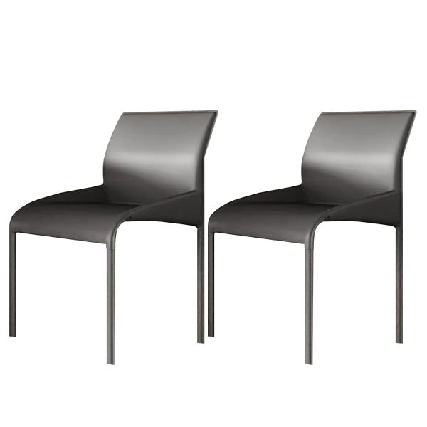 Dining Chairs Faux Leather Modern Side Chairs for Dining Room Light Gray 2 Piece Set Clearhalo 'Dining Chairs' 'Dining Tables & Seating' 'dining_chair' 'furn' 'furn_dining_chair' 'Furniture' 'furniture_dining_chair' 'Kitchen & Dining Furniture' 5082499
