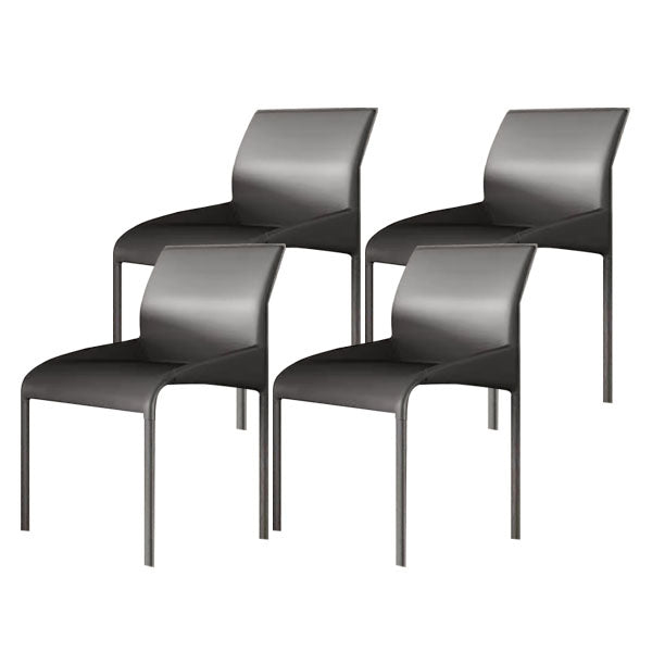 Dining Chairs Faux Leather Modern Side Chairs for Dining Room Light Gray 4 Piece Set Clearhalo 'Dining Chairs' 'Dining Tables & Seating' 'dining_chair' 'furn' 'furn_dining_chair' 'Furniture' 'furniture_dining_chair' 'Kitchen & Dining Furniture' 5082501