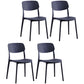 Contemporary Plastic Armless Chair Open Back Kitchen Dining Room Chair Black 4 Piece Set Clearhalo 'Dining Chairs' 'Dining Tables & Seating' 'dining_chair' 'furn' 'furn_dining_chair' 'Furniture' 'furniture_dining_chair' 'Kitchen & Dining Furniture' 5082507