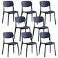 Contemporary Plastic Armless Chair Open Back Kitchen Dining Room Chair Black 8 Piece Set Clearhalo 'Dining Chairs' 'Dining Tables & Seating' 'dining_chair' 'furn' 'furn_dining_chair' 'Furniture' 'furniture_dining_chair' 'Kitchen & Dining Furniture' 5082508