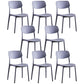 Contemporary Plastic Armless Chair Open Back Kitchen Dining Room Chair Grey 8 Piece Set Clearhalo 'Dining Chairs' 'Dining Tables & Seating' 'dining_chair' 'furn' 'furn_dining_chair' 'Furniture' 'furniture_dining_chair' 'Kitchen & Dining Furniture' 5082513