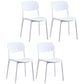 Contemporary Plastic Armless Chair Open Back Kitchen Dining Room Chair White 4 Piece Set Clearhalo 'Dining Chairs' 'Dining Tables & Seating' 'dining_chair' 'furn' 'furn_dining_chair' 'Furniture' 'furniture_dining_chair' 'Kitchen & Dining Furniture' 5082514