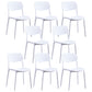 Contemporary Plastic Armless Chair Open Back Kitchen Dining Room Chair White 8 Piece Set Clearhalo 'Dining Chairs' 'Dining Tables & Seating' 'dining_chair' 'furn' 'furn_dining_chair' 'Furniture' 'furniture_dining_chair' 'Kitchen & Dining Furniture' 5082516