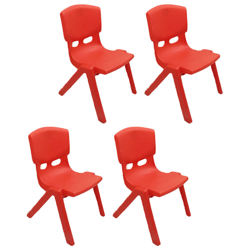 Contemporary Plastic Armless Chair Open Back Kitchen Dining Room Chair Red 4 Piece Set Clearhalo 'Dining Chairs' 'Dining Tables & Seating' 'dining_chair' 'furn' 'furn_dining_chair' 'Furniture' 'furniture_dining_chair' 'Kitchen & Dining Furniture' 5082519