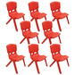 Contemporary Plastic Armless Chair Open Back Kitchen Dining Room Chair Red 8 Piece Set Clearhalo 'Dining Chairs' 'Dining Tables & Seating' 'dining_chair' 'furn' 'furn_dining_chair' 'Furniture' 'furniture_dining_chair' 'Kitchen & Dining Furniture' 5082521