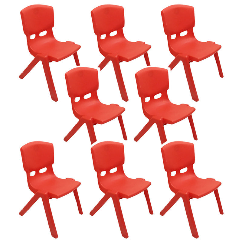 Contemporary Plastic Armless Chair Open Back Kitchen Dining Room Chair Red 8 Piece Set Clearhalo 'Dining Chairs' 'Dining Tables & Seating' 'dining_chair' 'furn' 'furn_dining_chair' 'Furniture' 'furniture_dining_chair' 'Kitchen & Dining Furniture' 5082521