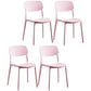 Contemporary Plastic Armless Chair Open Back Kitchen Dining Room Chair Pink 4 Piece Set Clearhalo 'Dining Chairs' 'Dining Tables & Seating' 'dining_chair' 'furn' 'furn_dining_chair' 'Furniture' 'furniture_dining_chair' 'Kitchen & Dining Furniture' 5082523