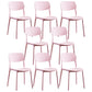 Contemporary Plastic Armless Chair Open Back Kitchen Dining Room Chair Pink 8 Piece Set Clearhalo 'Dining Chairs' 'Dining Tables & Seating' 'dining_chair' 'furn' 'furn_dining_chair' 'Furniture' 'furniture_dining_chair' 'Kitchen & Dining Furniture' 5082524
