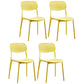 Contemporary Plastic Armless Chair Open Back Kitchen Dining Room Chair Yellow 4 Piece Set Clearhalo 'Dining Chairs' 'Dining Tables & Seating' 'dining_chair' 'furn' 'furn_dining_chair' 'Furniture' 'furniture_dining_chair' 'Kitchen & Dining Furniture' 5082525
