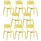 Contemporary Plastic Armless Chair Open Back Kitchen Dining Room Chair Yellow 8 Piece Set Clearhalo 'Dining Chairs' 'Dining Tables & Seating' 'dining_chair' 'furn' 'furn_dining_chair' 'Furniture' 'furniture_dining_chair' 'Kitchen & Dining Furniture' 5082526