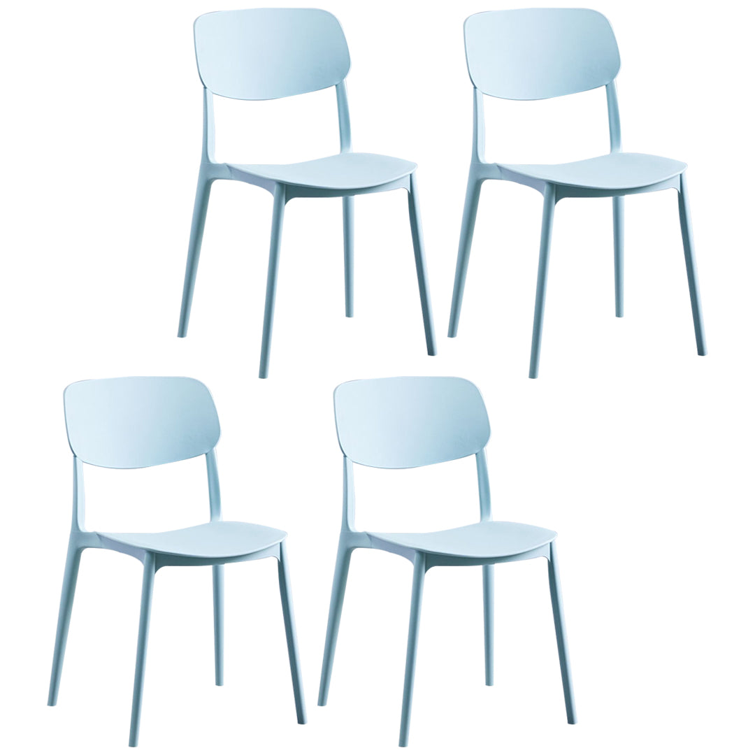 Contemporary Plastic Armless Chair Open Back Kitchen Dining Room Chair Light Green 4 Piece Set Clearhalo 'Dining Chairs' 'Dining Tables & Seating' 'dining_chair' 'furn' 'furn_dining_chair' 'Furniture' 'furniture_dining_chair' 'Kitchen & Dining Furniture' 5082529