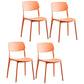 Contemporary Plastic Armless Chair Open Back Kitchen Dining Room Chair Orange 4 Piece Set Clearhalo 'Dining Chairs' 'Dining Tables & Seating' 'dining_chair' 'furn' 'furn_dining_chair' 'Furniture' 'furniture_dining_chair' 'Kitchen & Dining Furniture' 5082531
